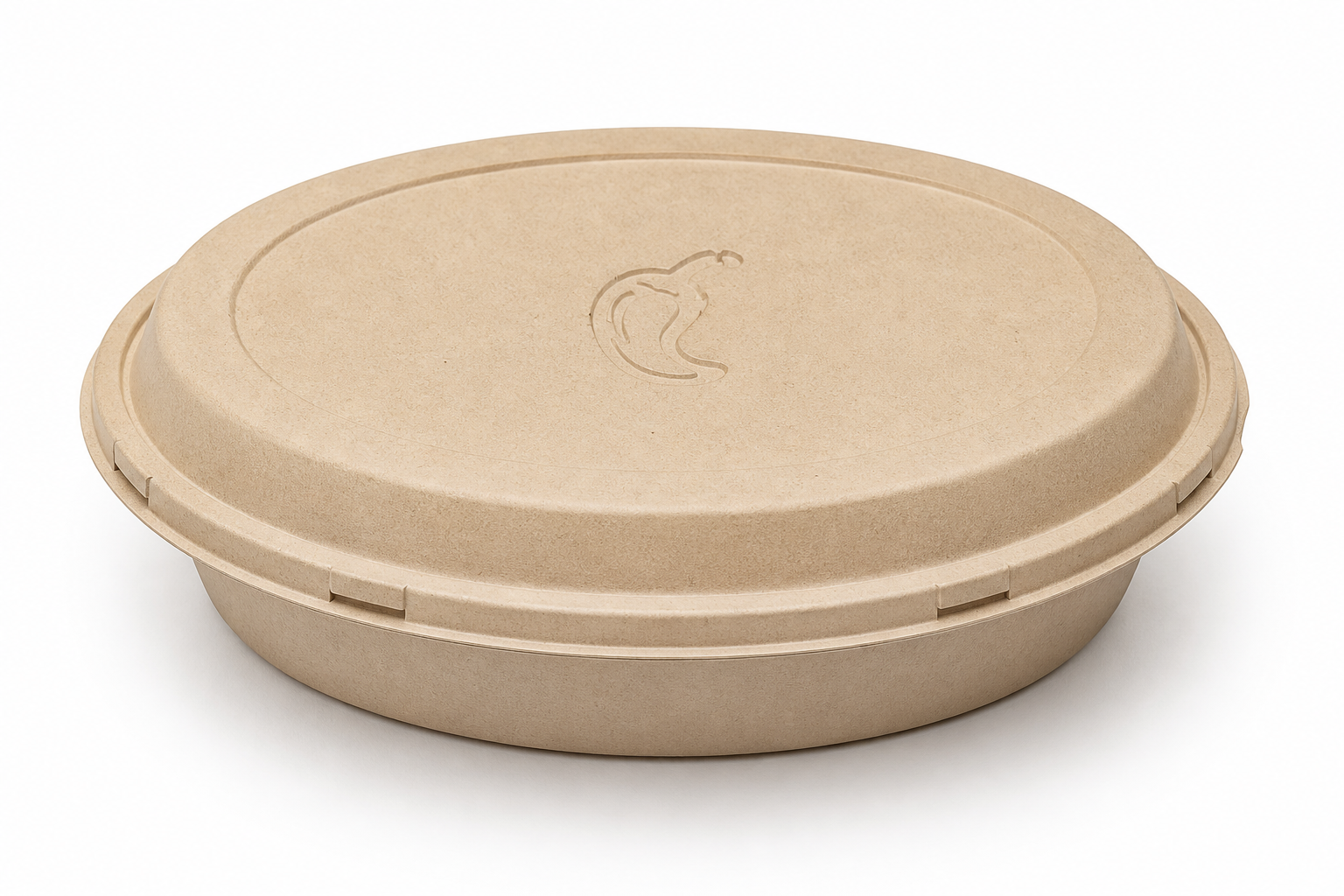 SnapLid closed kraft bowl with opaque fiber lid